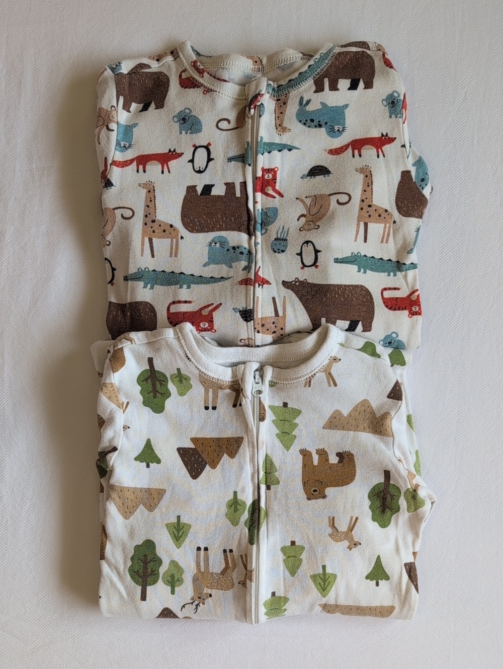 Old Navy Toddler Unisex 100% Cotton Snug Fit Footed Sleeper Pajamas 2 Pack 4T